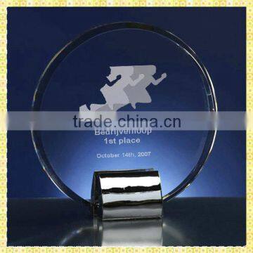 Hot Sale Round Engraved Crystal Trophy Medals For Party Give Away Gifts