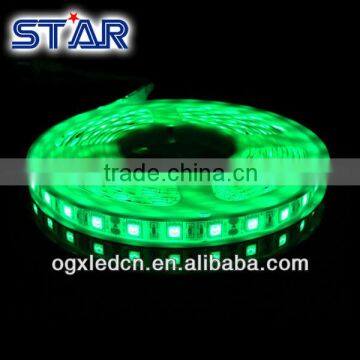 GREEN Flexible LED Tape epoxy glue waterproof IP65 60LEDs/m 300LEDs/roll flexible strip with DC12V and white FPC