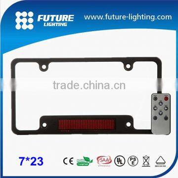 Fashionable cute 12V red remote car license plate frame