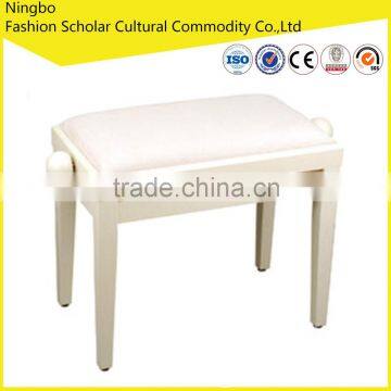 adjustable wooden piano stool white matte