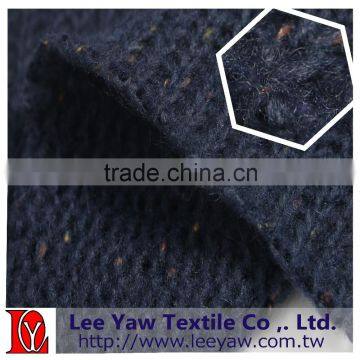 Acrylic Wool Nylon Polyester Nep Heather Jersey Fabirc