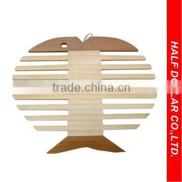 Fish-like Wood Pot Holder For One Dollar Item, Kitchenware