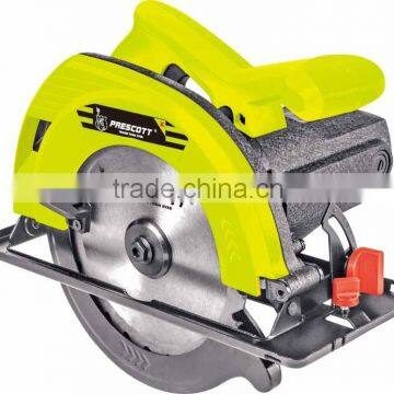 China prescott electric 220V 185mm 1450W mini wood/metal/concrete cutting circular saw with double bevel function