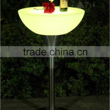 led glowing skinny coffee table