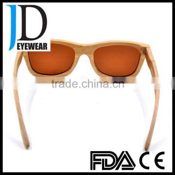 High Quality Natural Wood Red Lens Cusotm Polarized Sunglasses