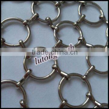 silver metal chainmail mesh