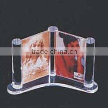 photo frame-y1308278/picture frame/acrylic photo frames can holder two pictures/crystal frame