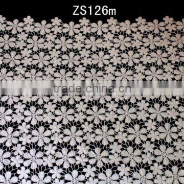 High quality of heavy lace fabric 100% cotton China wholesale swiss lace fabric