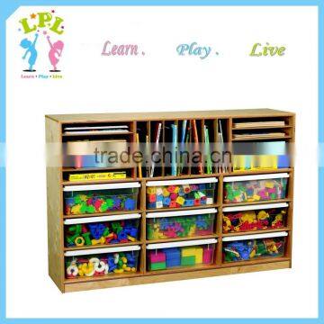 Wholesale high quality solid wood primary school classroom furniture wooden storage unit storage cabinet for kids