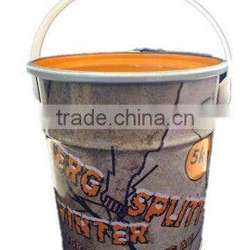 Colored painting with metal handle steel bucket