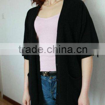 women cashmere short cardigan/poncho