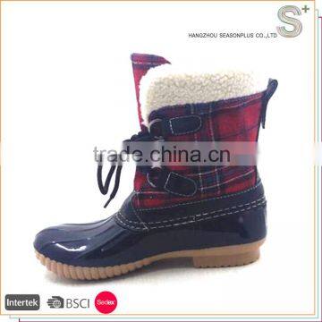 High Quality Wholesale New Style ladies duck rain boots with top brand