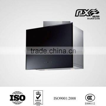 Black painted glass for range hood