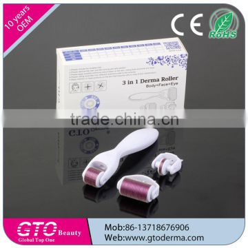 GTO Skin Care Medical Grade 3 in 1 Derma Roller 0.5mm with Factory Low Price