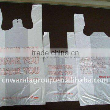 embossing HDPE t-shirt bag for food packing