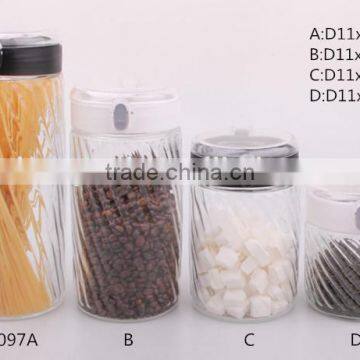 4 size glass storage jar with plastic lid