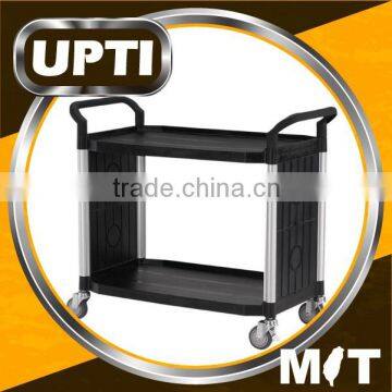 Taiwan Made High Quality Large 2 Shelves Service Cart W/panels on 2 Sides Large Storage Cart , Plastic Service Carts