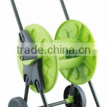 Portable Plastic Garden handle Hose Reel with Wheel, auto garden hose cart