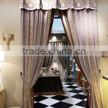 Italian-Style Collection of Classic Curtain, Embroidered Blackout Window Curtain, Soft Pink Velvet Drape Curtain of Living Room