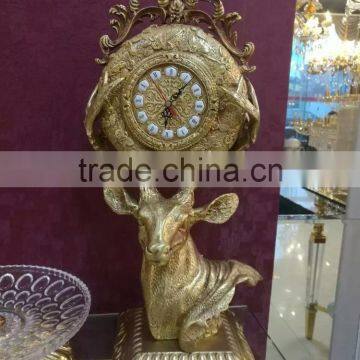 Antique Clock, Art Gold Royal Clock, Luxury 24K Gold Plated Copper Table Clock photo-4