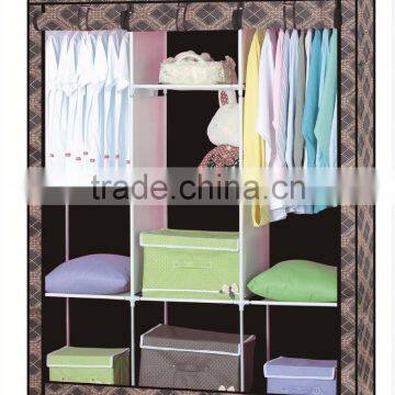 Single Canvas effect Wardrobe Clothes Storage Cabinet