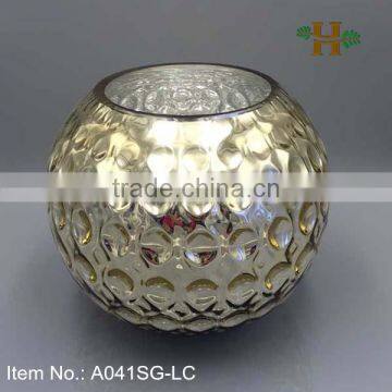Silver Color Sphere Glass Vase Fluted Glass Vase