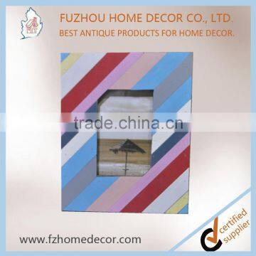 Terse Style Wooden Painting Photo Frame With Color Stripe for Decoration or Gift photo-5