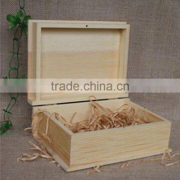 Unfinished pine wooden layer book shaped gift box with free sample