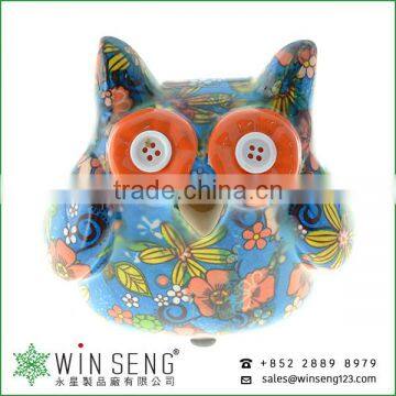 coin holder owl shape flower patterns ceramic animal piggy bank for decoration