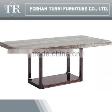 European Luxury Marble Wood Coffee Table for Living Room Set photo-5