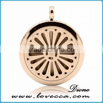 Gold Stainless Steel Aromatherapy Pendant Essential Oils Diffuser Locket Necklace photo-3