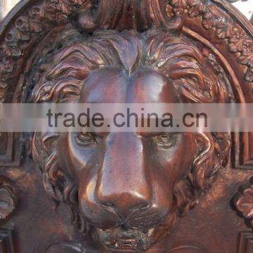 Cast Garden Bronze Lion Head Water Fountain Sculpture Statue photo-6