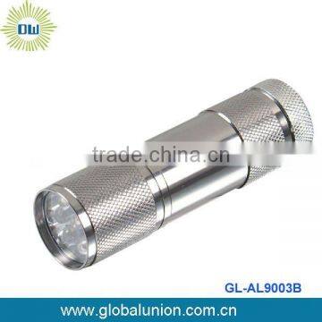 mini Aluminum 9LED flashlight