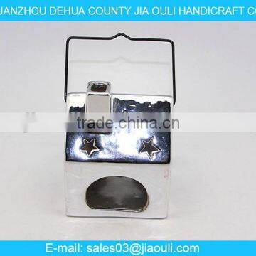 BSCI Certificated Factory Ceramic Plating Silver Hollowed-out Hanging Lamp Sale photo-3