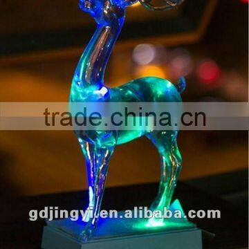 Plastic Clear Acrylic LED Light Christmas Reindeer Metal Stocking Holders