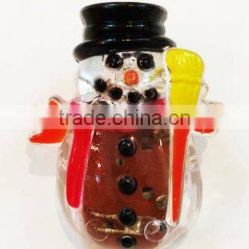 Customized best selling gift chrsitmas led flashing snowman brooch pin