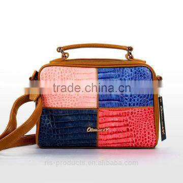 2016 Fashionable Colorblock Chic Crossbody Bag PU Leather Ladies Handbag photo-2