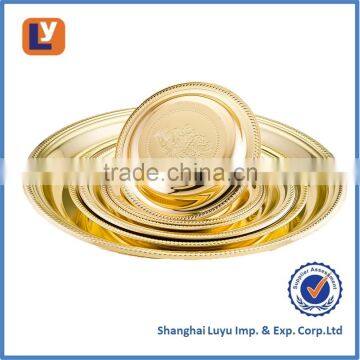 Stalinless Steel Serving Tray Round Tray in K-Gols Color photo-2