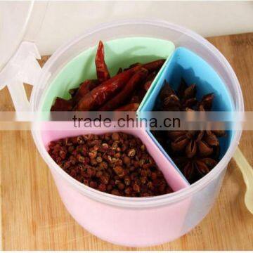 Custom New Food-Grade PP Plastic Seasoning Box 3 Girds One Big Box Spice Case Supplier photo-4
