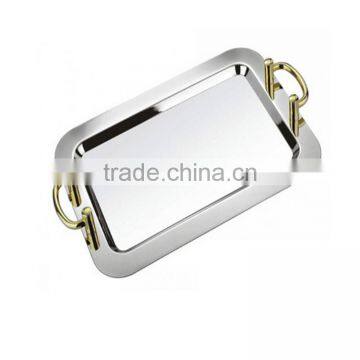 Stainless Steel Oval Food Serving Trays With Stainless Steel Handles photo-5