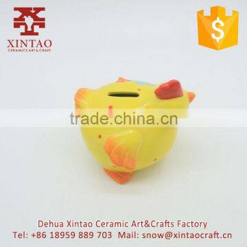 Kids Cartoon Yellow Cock Money Safe Boxes,ceramic Funny Money Saving Box photo-2