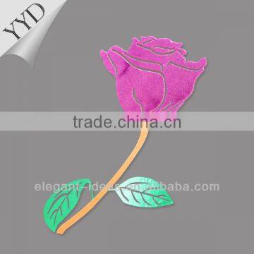 Rose velvet heat transfer design for decorate accessories on garment