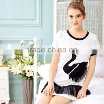 100% cotton t shirts wholesale woman tshirt printing/ custom womens sleepwear t shirt