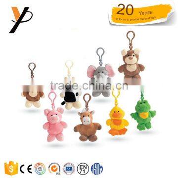 Stuffed promotional animal custom keychain toy cheap mini plush keychain