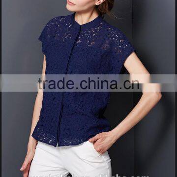 2016 Best Selling High Quality Ladies Lady Lace Tops Latest Design photo-6