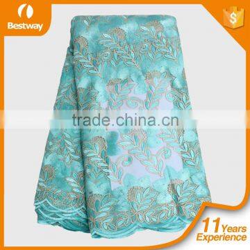 Popular Straw Pattern French Lace Fabric African Wedding Dress French Lace FL0249 photo-4