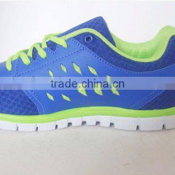 EVA Insole Blue Elegant Breathable Mens Shoe Styles With Green Decoration photo-2