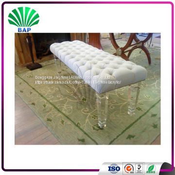 Popular White Bench Clear Acrylic Bench Shop Waiting Corner Bench Sofa