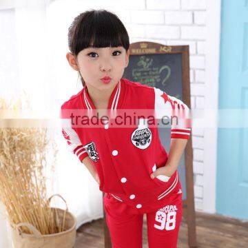 AS-457B Girls Cotton Clothing Sets for Kids Sping Autumn Sports Tracksuits Infant Active Coat+pants Suit Teenager Clothes photo-3