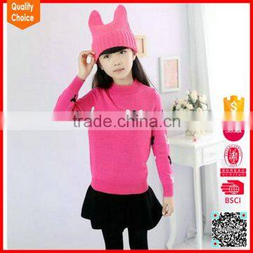 Last design fashion customized wool sweater design for girl